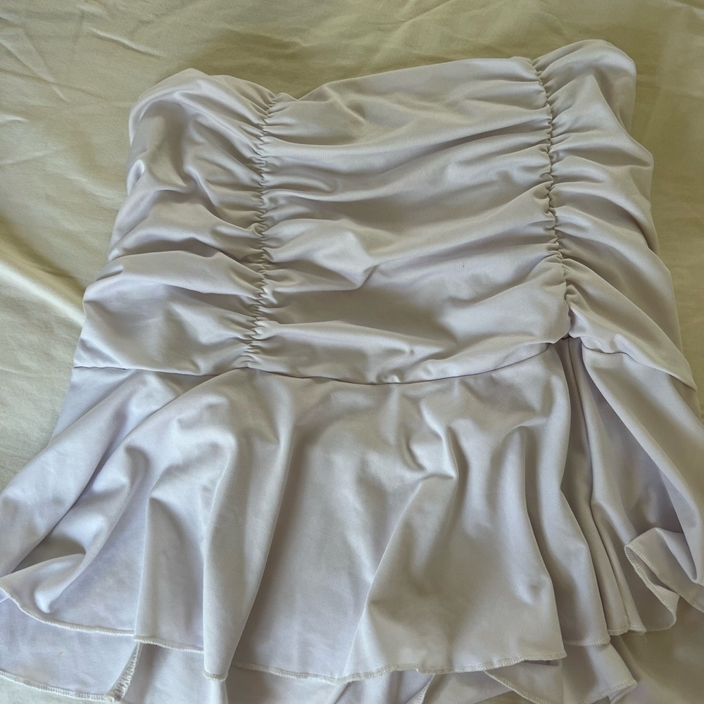 Y2k Skirt White Ruched